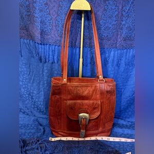 TEXIAN LEATHER | SHOULDER BAG | HAND TOOLED